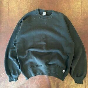 Vintage 90s Russell Athletic Black Crewneck Sweatshirt Size Large.
